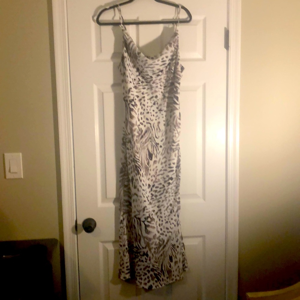 Animal print slip dress